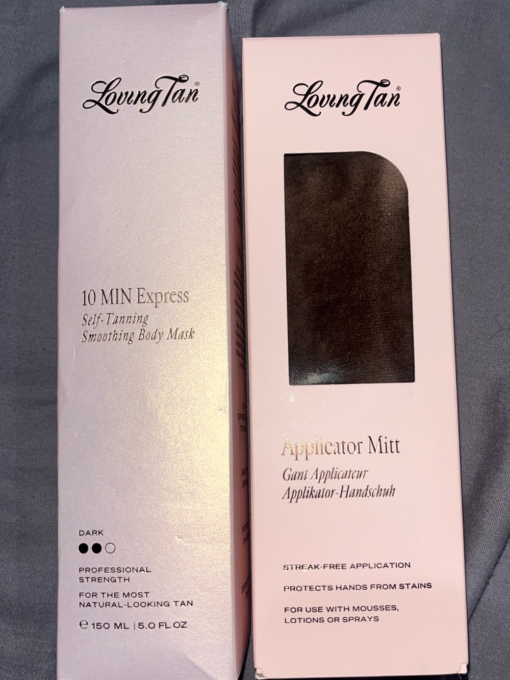 Loving Tan 10 Min Express Self-Tanning Mask with Applicator Mitt - Pink